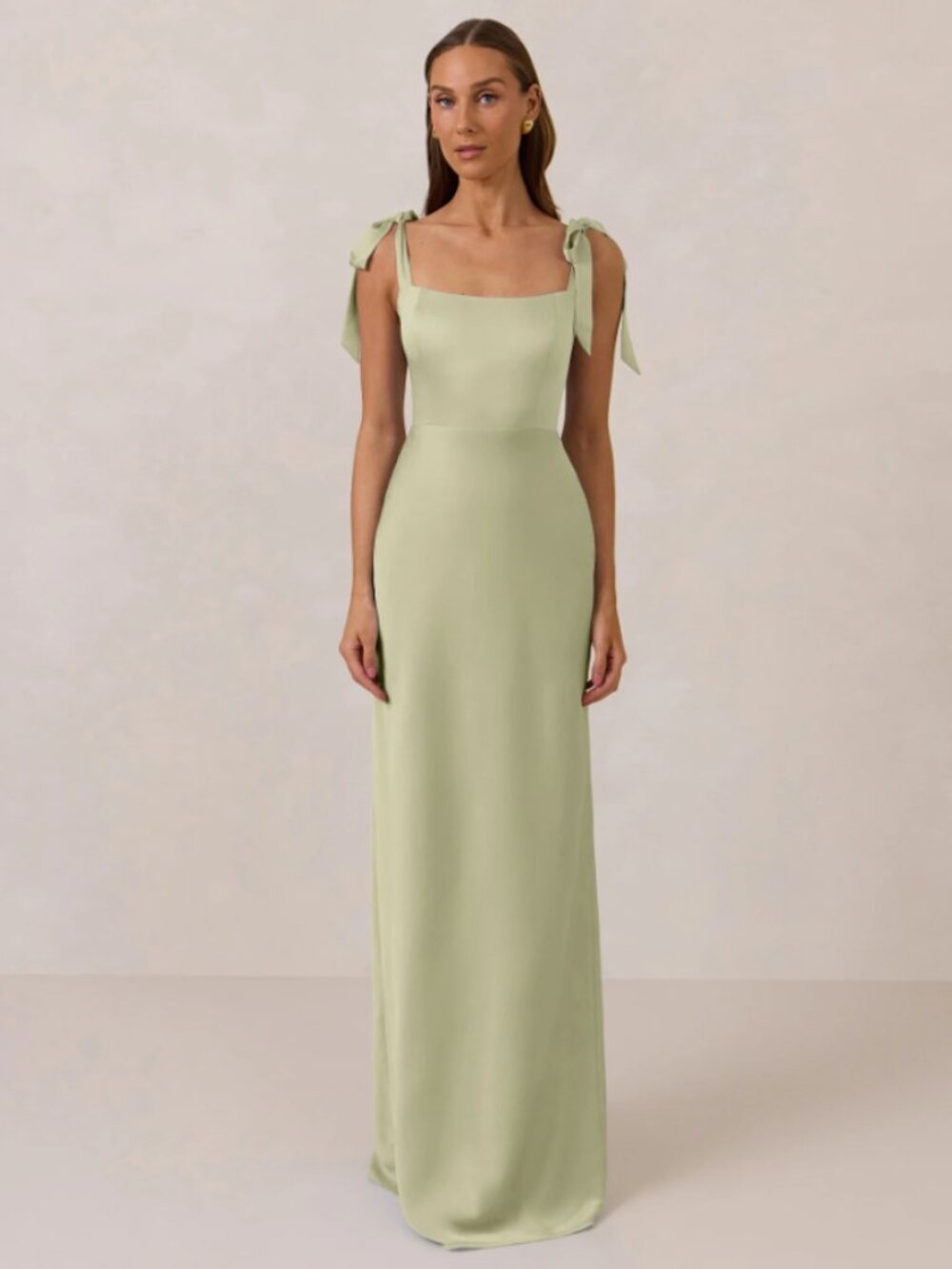 Park & Fifth Albright Dress in Pistachio Satin